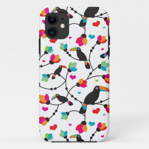 cute toucan bird tropical illustration iPhone 11 case