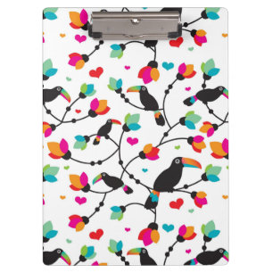 cute toucan bird tropical illustration clipboard