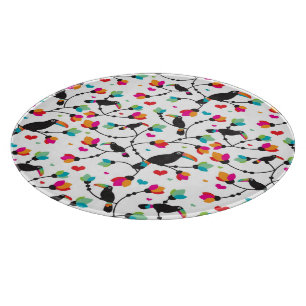 cute toucan bird tropical illustration cutting board