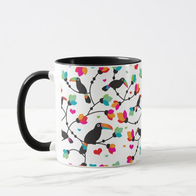 cute toucan bird tropical illustration mug (Left)