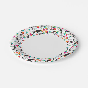 cute toucan bird tropical illustration paper plate