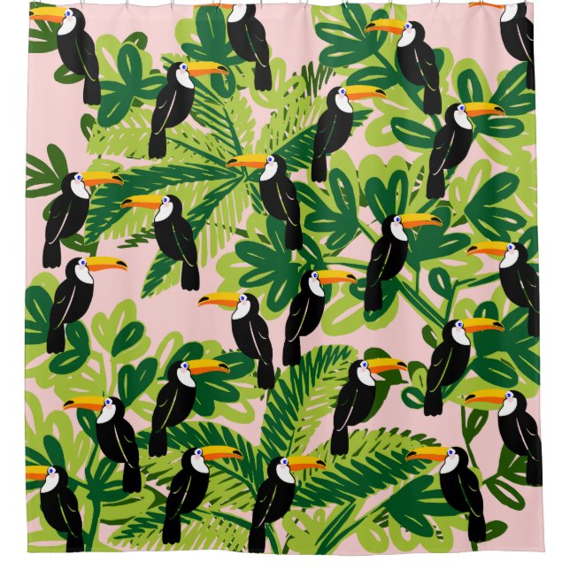 Cute Toucan Shower Curtain (Front)