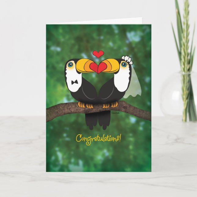 Cute Toucan Wedding Congratulations Card (Front)