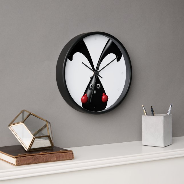 Cute Tough Bunny Boxer Rabbit Clock (Office)