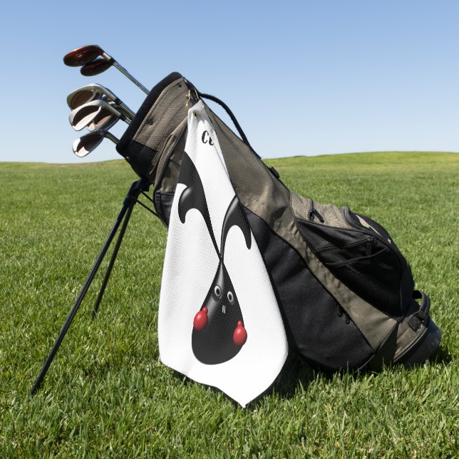 Cute Tough Bunny Boxer Rabbit Golf Towel (Green)