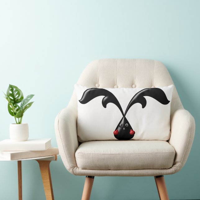 Cute Tough Bunny Boxer Rabbit Lumbar Cushion (Chair)