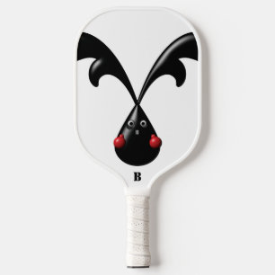 Cute Tough Bunny Boxer Rabbit. Monogram Pickleball Paddle