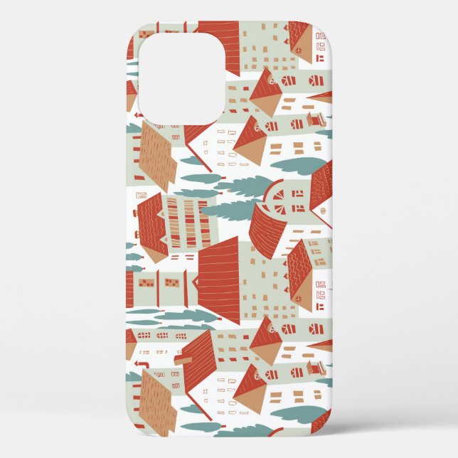 Cute Town Houses: Seamless Illustration Case-Mate iPhone Case (Back)