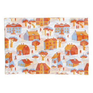 Cute Town Houses: Vintage Doodle Pillowcase