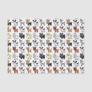 Cute Toy Dog Breed Pattern Tissue Paper