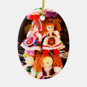 Cute toy dolls ceramic tree decoration