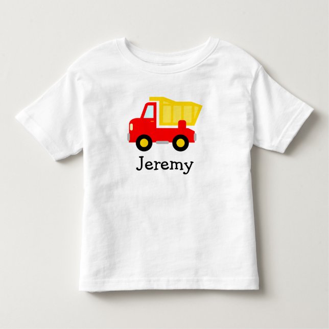 Cute toy dump truck cartoon t shirt for little boy (Front)