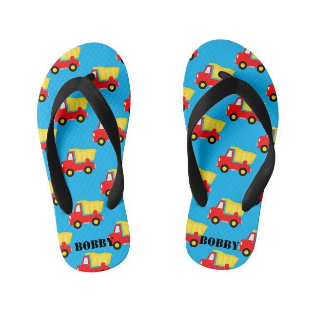 Cute toy dump truck pattern kid's summer beach jandals (Footbed)