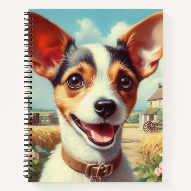 Cute Toy Fox Terrier Painting Notebook (Front)