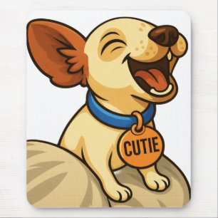 Cute Toy Fox Terrier Yawning Mouse Pad
