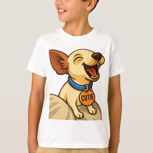 Cute Toy Fox Terrier Yawning T-Shirt (Front)