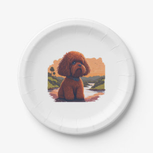 Cute Toy Poodle  Paper Plate