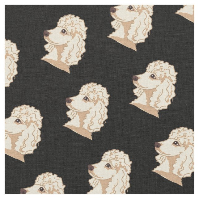 Cute toy poodle pet puppy pattern dog lover fabric (Close Up)