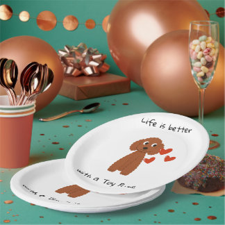 Cute Toy Poodle plates