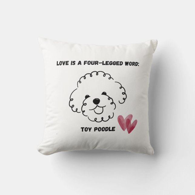 cute Toy Poodle throw Pillow (Front)