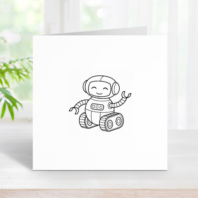 Cute Toy Robot 1x1 Rubber Stamp (Creator Uploaded)