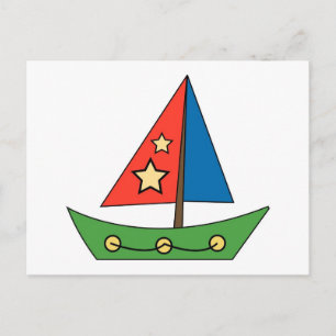 Cute Toy Sailboat Postcard