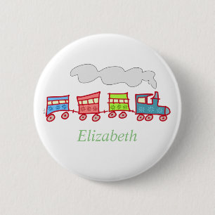 Cute Toy Train 6 Cm Round Badge