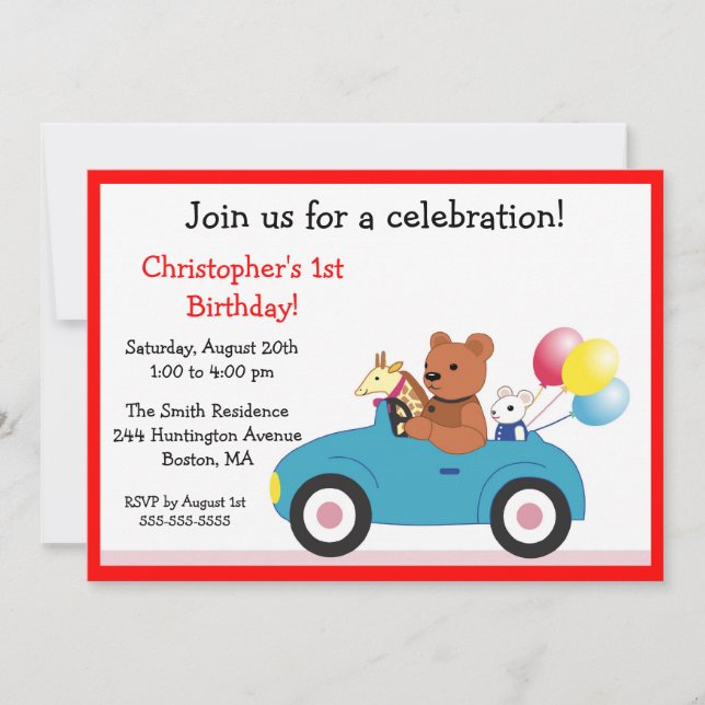 Cute Toys Kid's Birthday Invitations (Front)