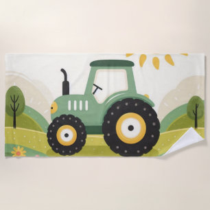 Cute tractor/farm beach towel