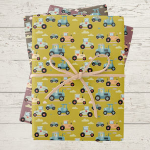Cute tractor pattern farm kid gift Wrapping Paper