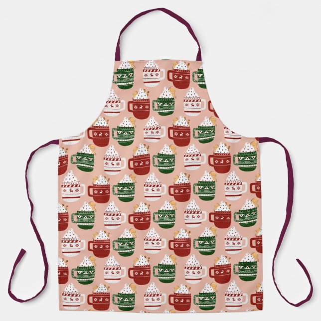 Cute Tradicional Christmas Bervarge Hot Cocoa wi Apron (Front)