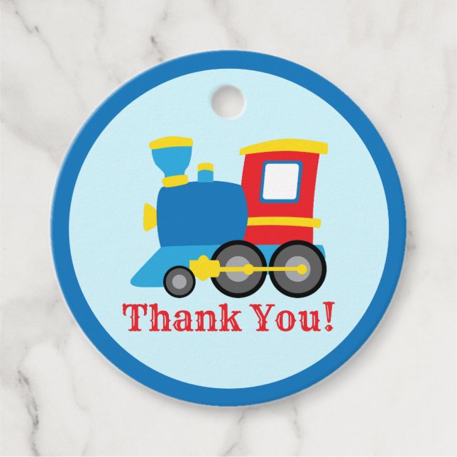 Cute Train Birthday Favour Tags (Front)