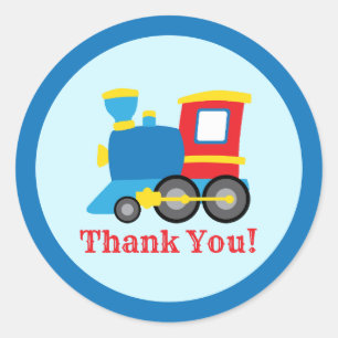 Cute Train Birthday Party Classic Round Sticker