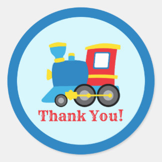 Cute Train Birthday Party Classic Round Sticker