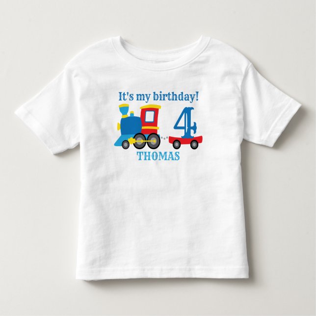 Cute Train Birthday Toddler T-shirt (Front)