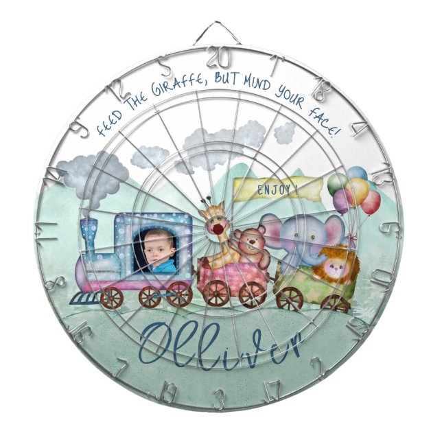 Cute train engene theme Dartboard (Front)