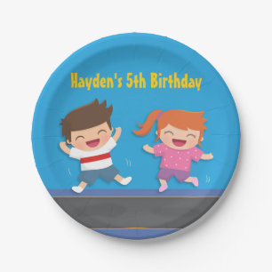 Cute Trampoline Kids Birthday Party Supplies Paper Plate