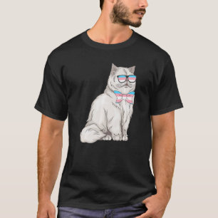 Cute Transgender Persian Cat Transgender Day Of Vi T-Shirt