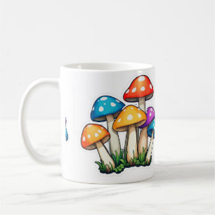 Cute Transparent Mushroom Illustration Coffee Mug