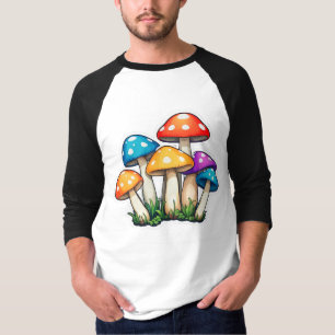 Cute Transparent Mushroom Illustration T-Shirt