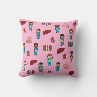 Cute Transplant Doctors and Nurses Cushion