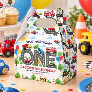 Cute Transportation Cars boy 1st Birthday Favour Box