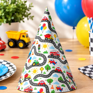 Cute Transportation Cars boy 1st Birthday Party Hat