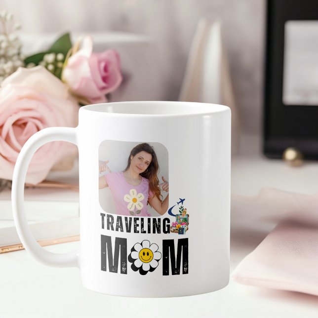 Cute Travelling Mum, Aeroplane Suitcase,Custom Pho Coffee Mug (Creator Uploaded)