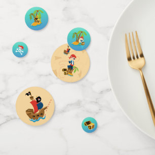 Cute Treasure Map Boy Pirate Birthday Party Confetti