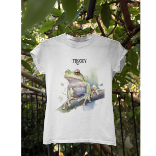 Cute tree frog on branch customisable  T-Shirt