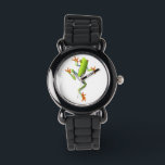 Cute Tree Frog Watch<br><div class="desc">For the child who likes frogs: this colourful tree frog will brighten up his or her day at school and even back home when doing homework or preparing for the next day. The green frog has orange claws. You can personalise this product by adding your child's name or a message,...</div>