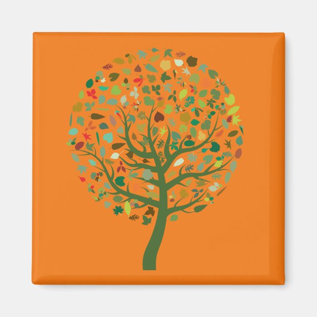 Cute tree illustration environmental magnet (Front)