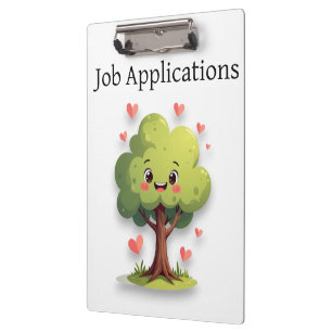 Cute Tree Love Red Hearts Clipboard 