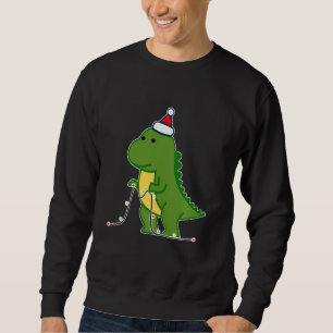 Cute Tree Rex Funny Dinosaur Santa Hat Christmas D Sweatshirt